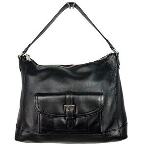 COACH 2014 Charlie Black Leather Kangaroo Pouch Hobo Shoulder Bag 29881